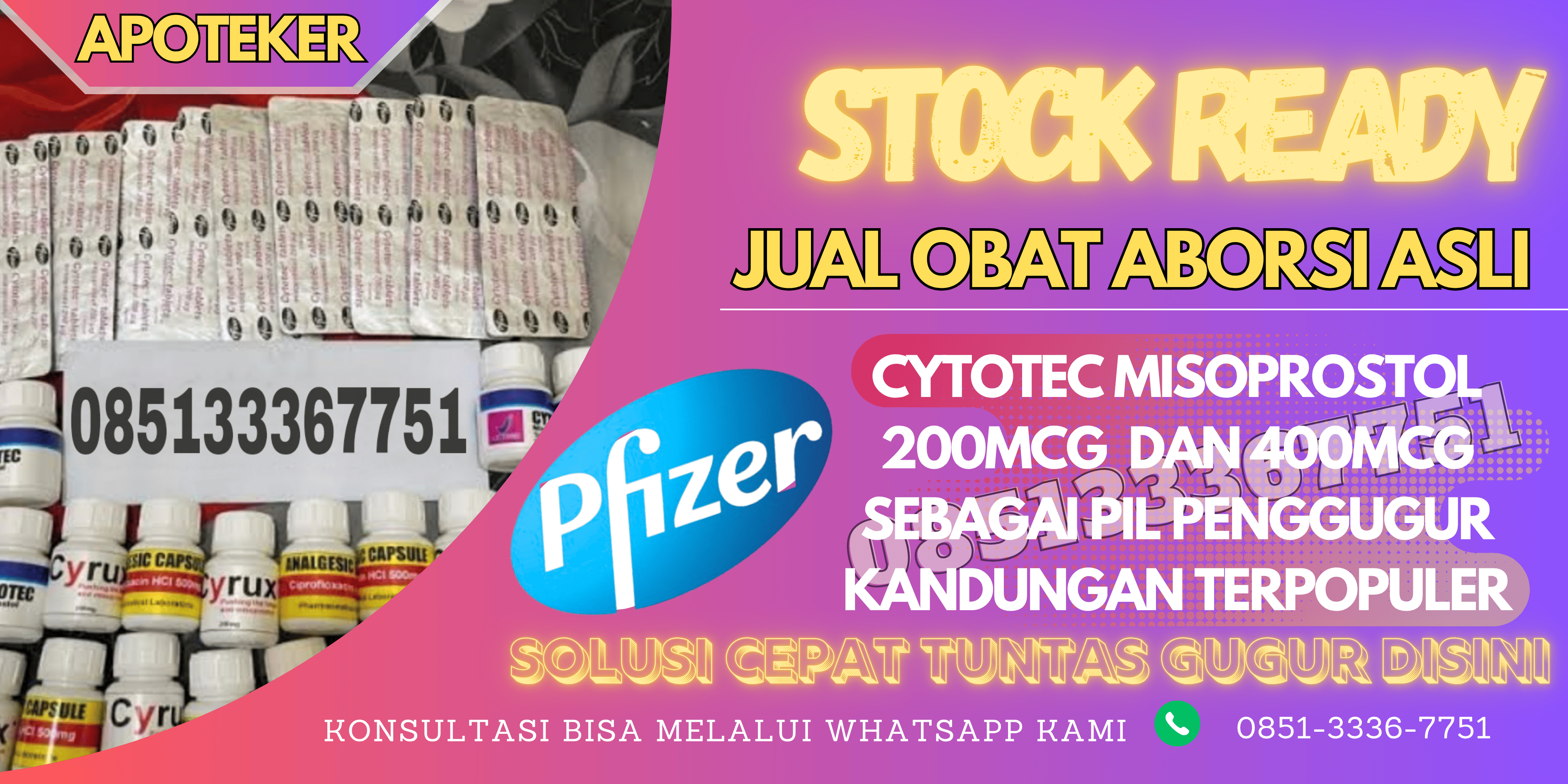 Apotik Jual Obat Aborsi Cytotec Misoprostol 200mcg kota Surabaya 085133367751 Obat Penggugur Kandungan Di kota Surabaya